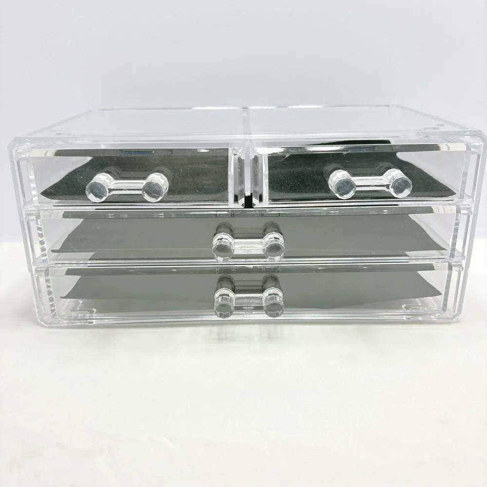 Clear Acrylic Storage Organizer with Black Accents like new!